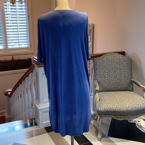 Lush flowey jersey dress, blue, sz M - Picture 3 of 4